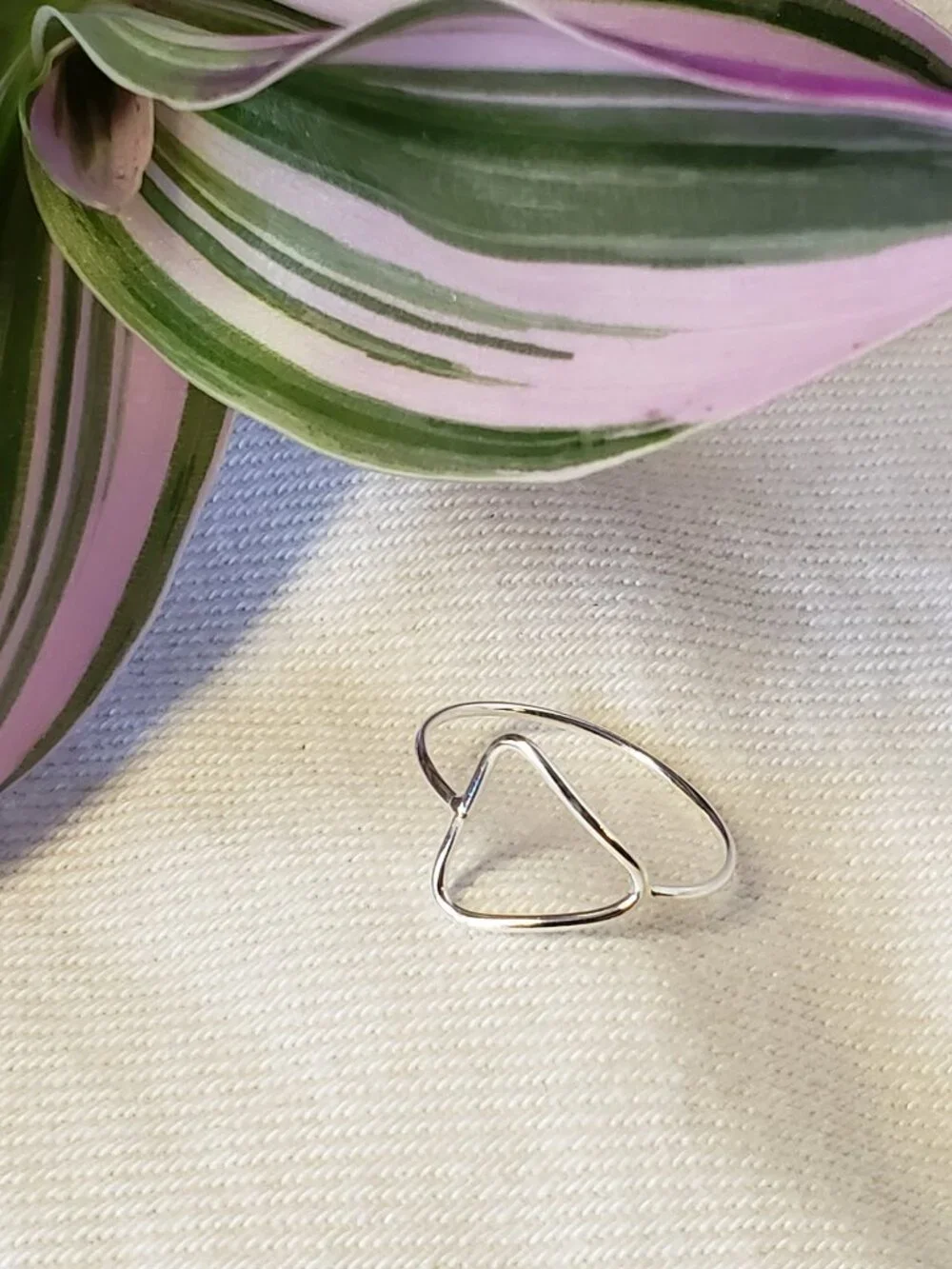 Sterling Silver Ring Wire Triangle Outline Size 7 Fairy Boho Dainty Delicate 925